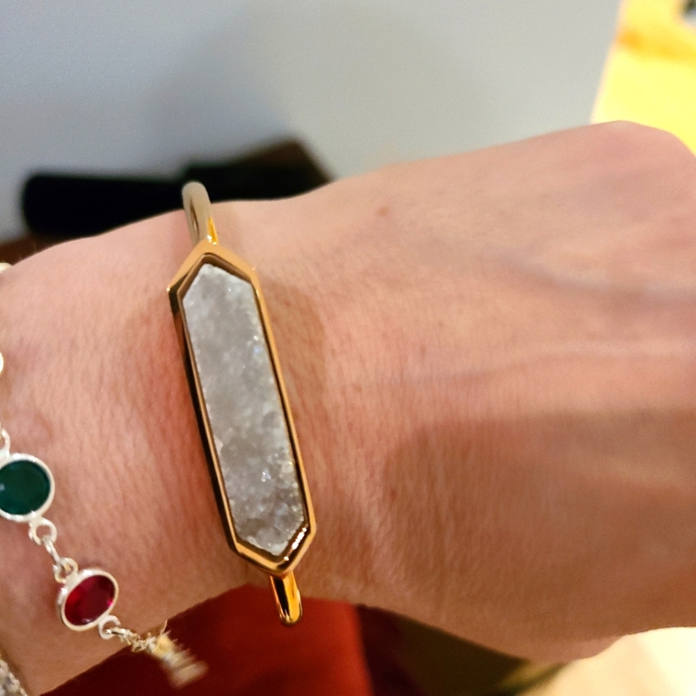 Kinsley Armelle Gild and Crystal Druzy bracelet